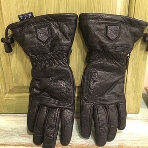 Hestra Black Cowhide Leather SZ 6 Ski Snowboarding Gloves